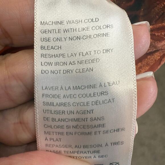 Urban Outfitters Orange Velvet Paisley Flare Pants Sz 6 - Picture 6 of 12